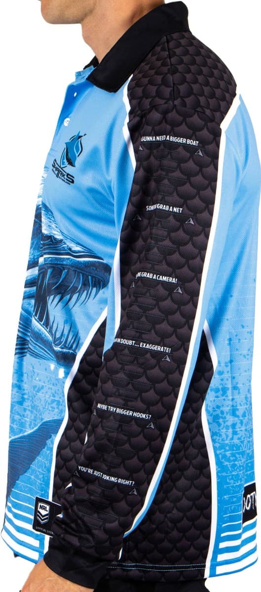 Cronulla Sharks NRL Mens Barracuda Fishing Shirt - Image 2
