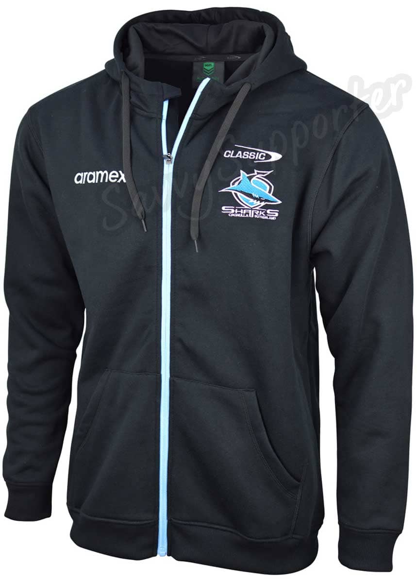 Cronulla Sharks NRL Mens Full Zip Fleece Hoodie