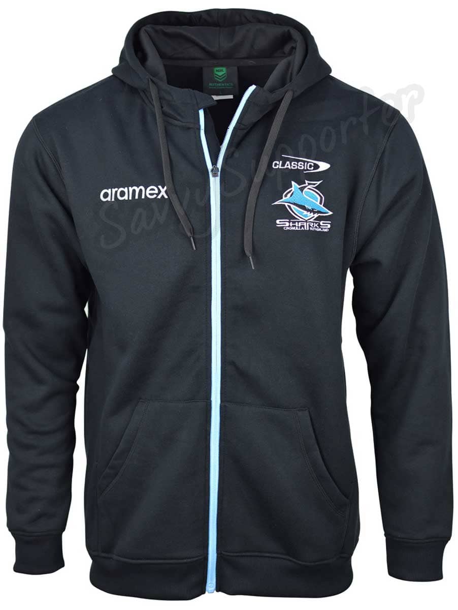 Cronulla Sharks NRL Mens Full Zip Fleece Hoodie - Image 3