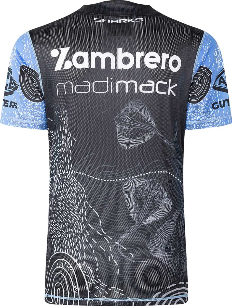 Cronulla Sharks NRL Mens Indigenous Training Shirt - Image 5