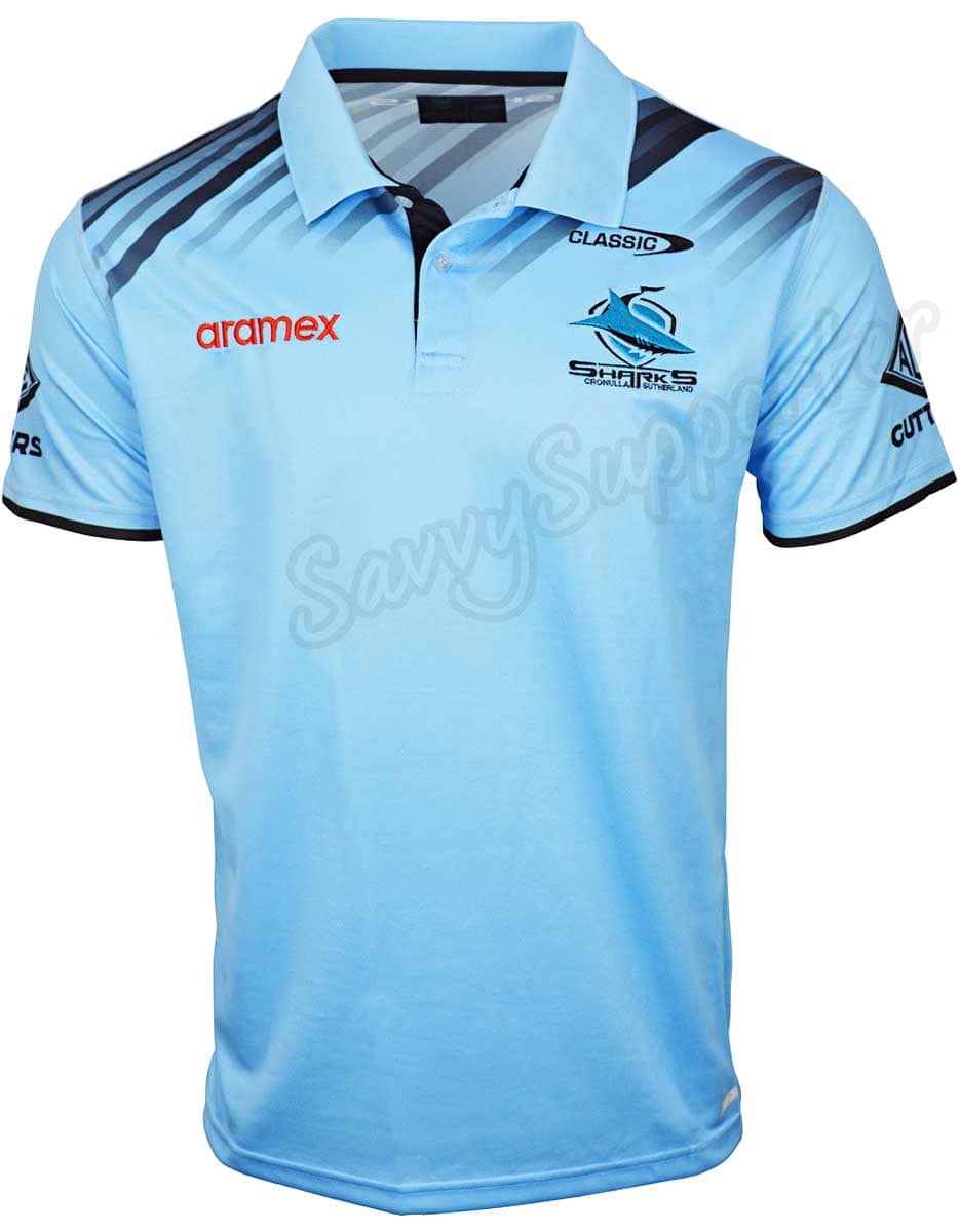 Cronulla Sharks NRL Mens Players Polo Shirt - Image 2