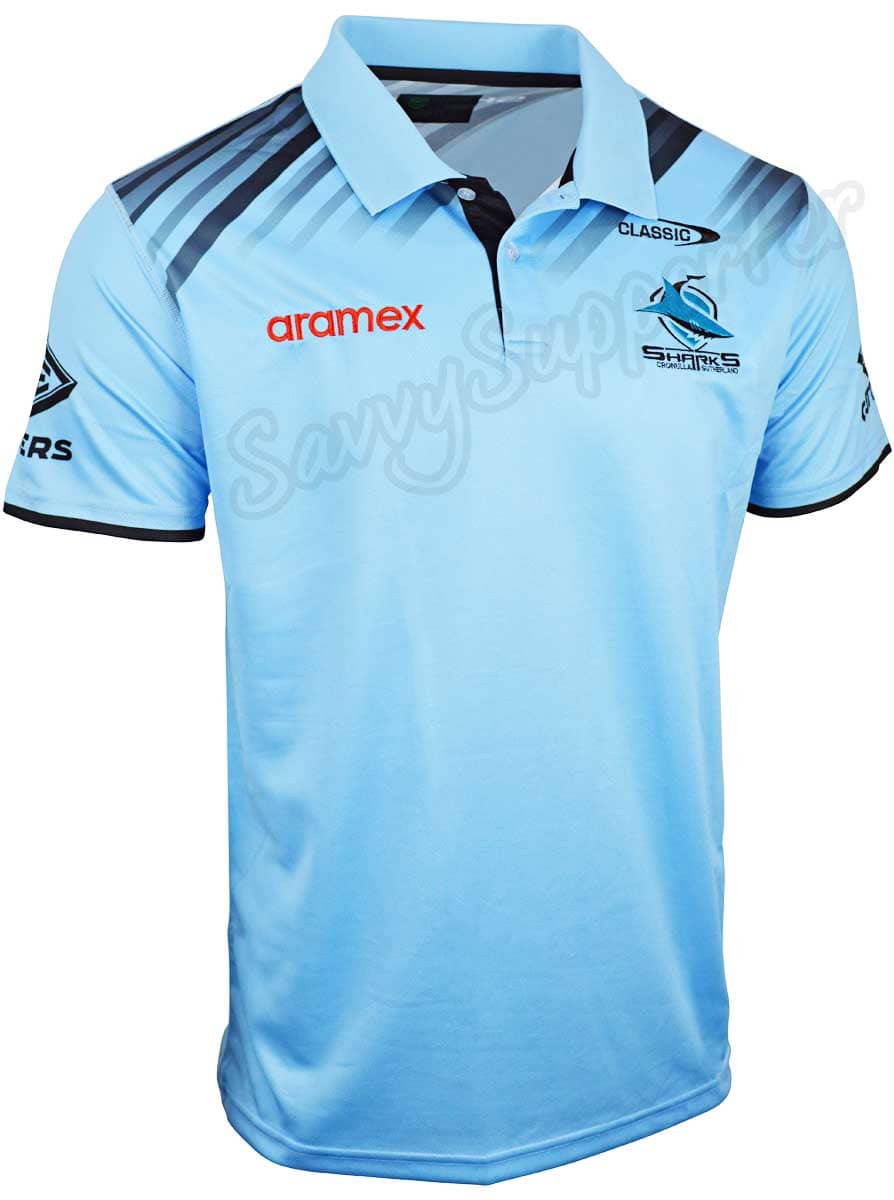 Cronulla Sharks NRL Mens Players Polo Shirt - Image 3