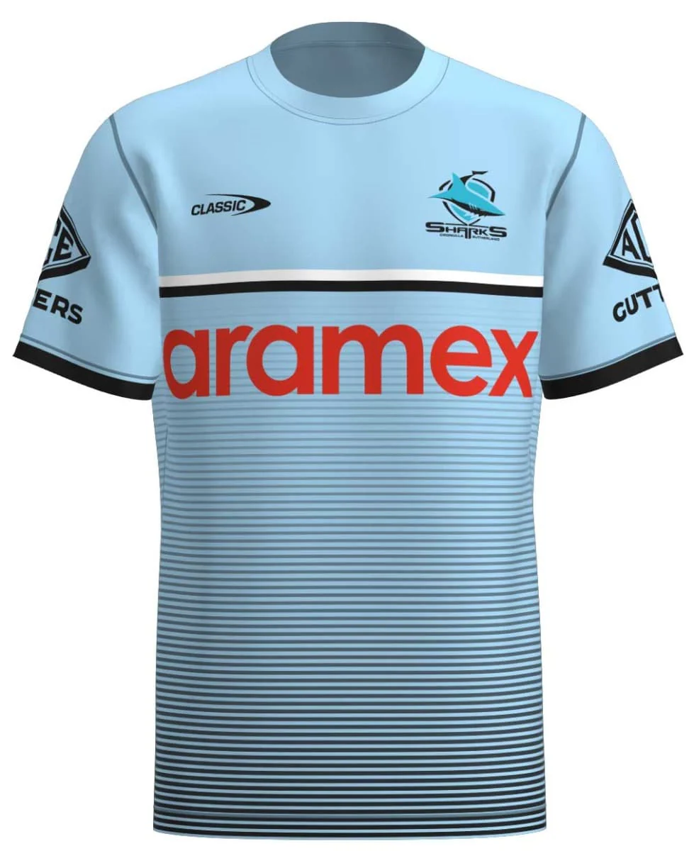 Cronulla Sharks NRL Mens Sky Training Shirt