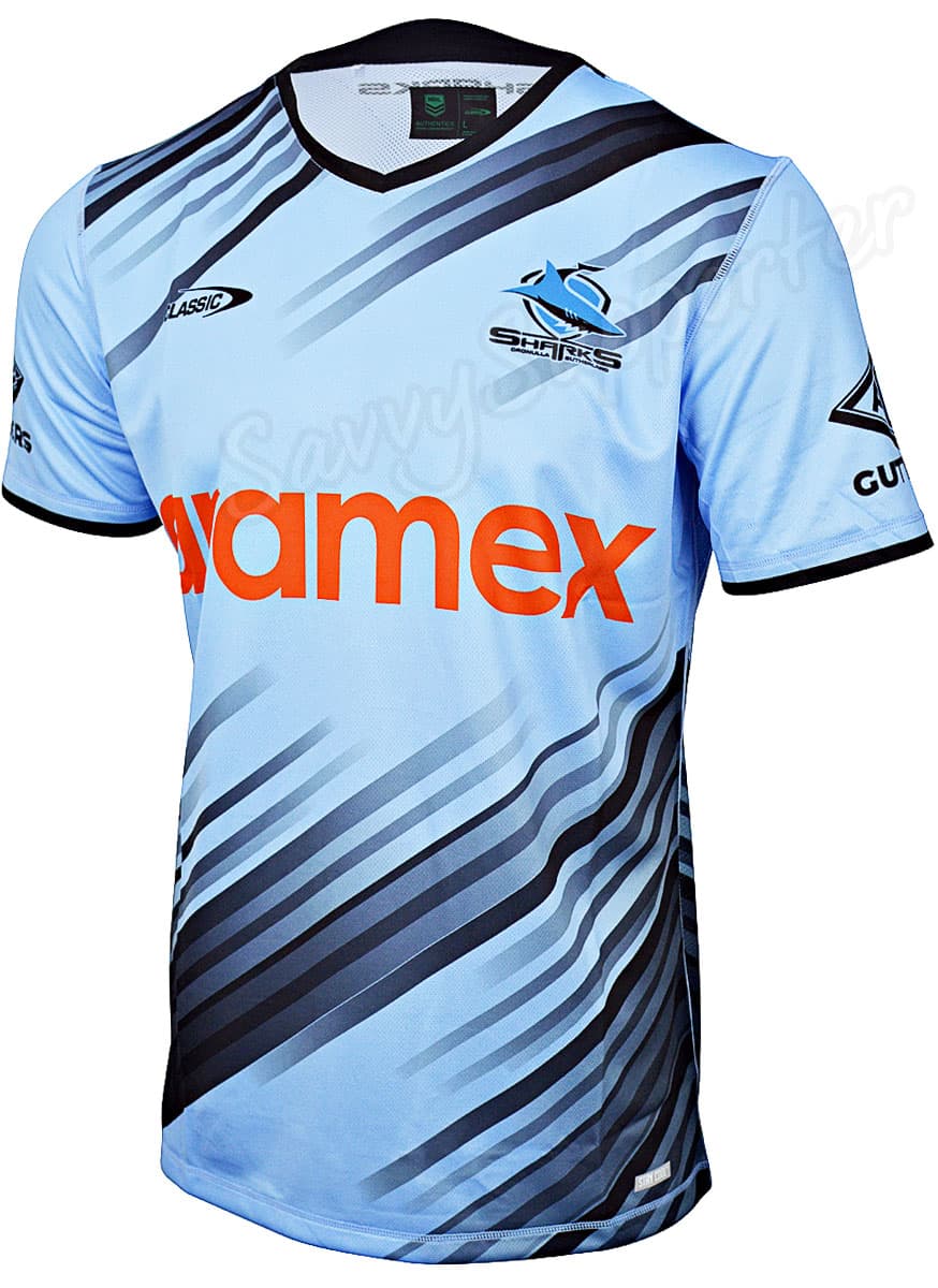 Cronulla Sharks NRL Mens Sky Training Shirt