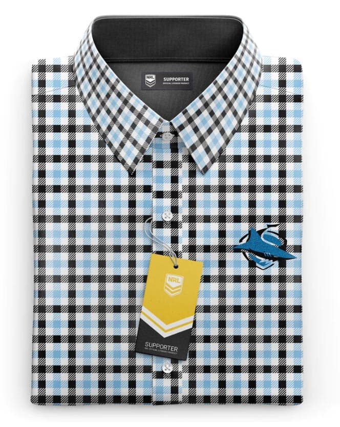 Cronulla Sharks NRL Mens Dawson Business Shirt - Image 4