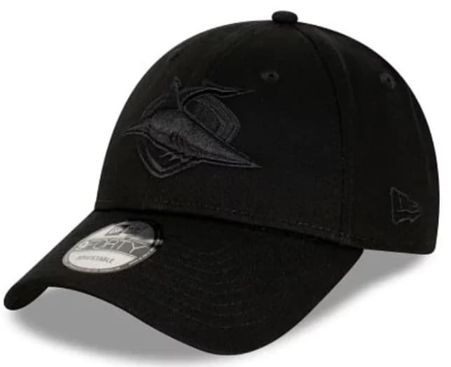 Cronulla Sutherland Sharks 2026 NRL Black on Black 9FORTY Snapback Cap