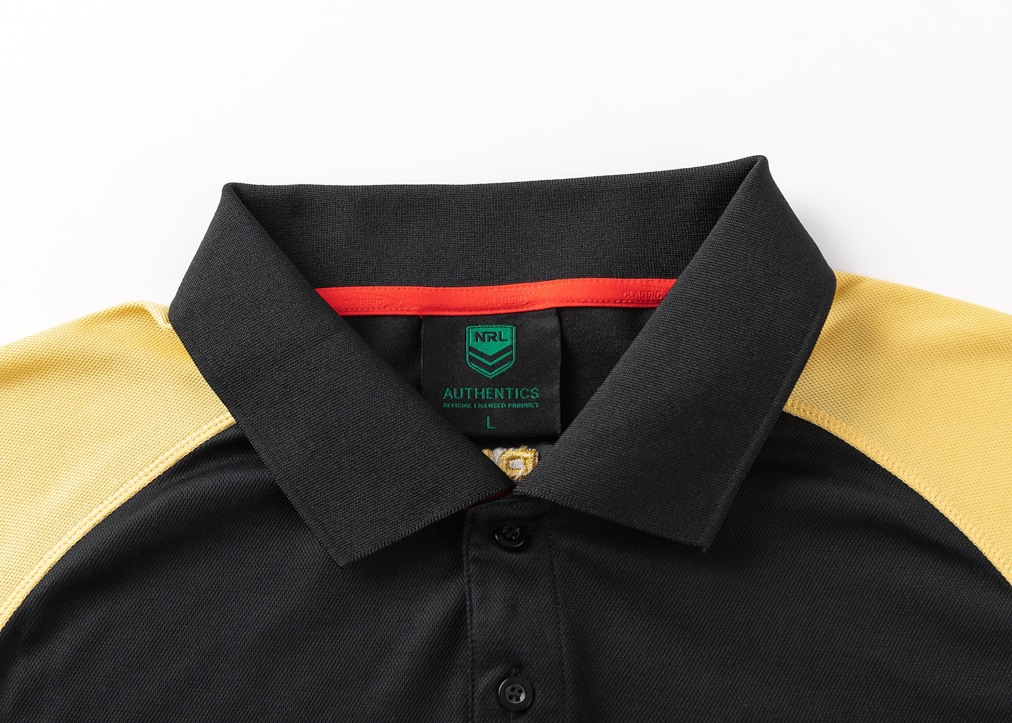 Dolphins 2025 NRL Ladies Black Players Polo Shirt - Image 3