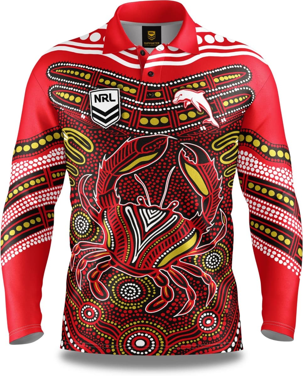 Dolphins NRL Mens Karumba Indigenous Fishing Shirt
