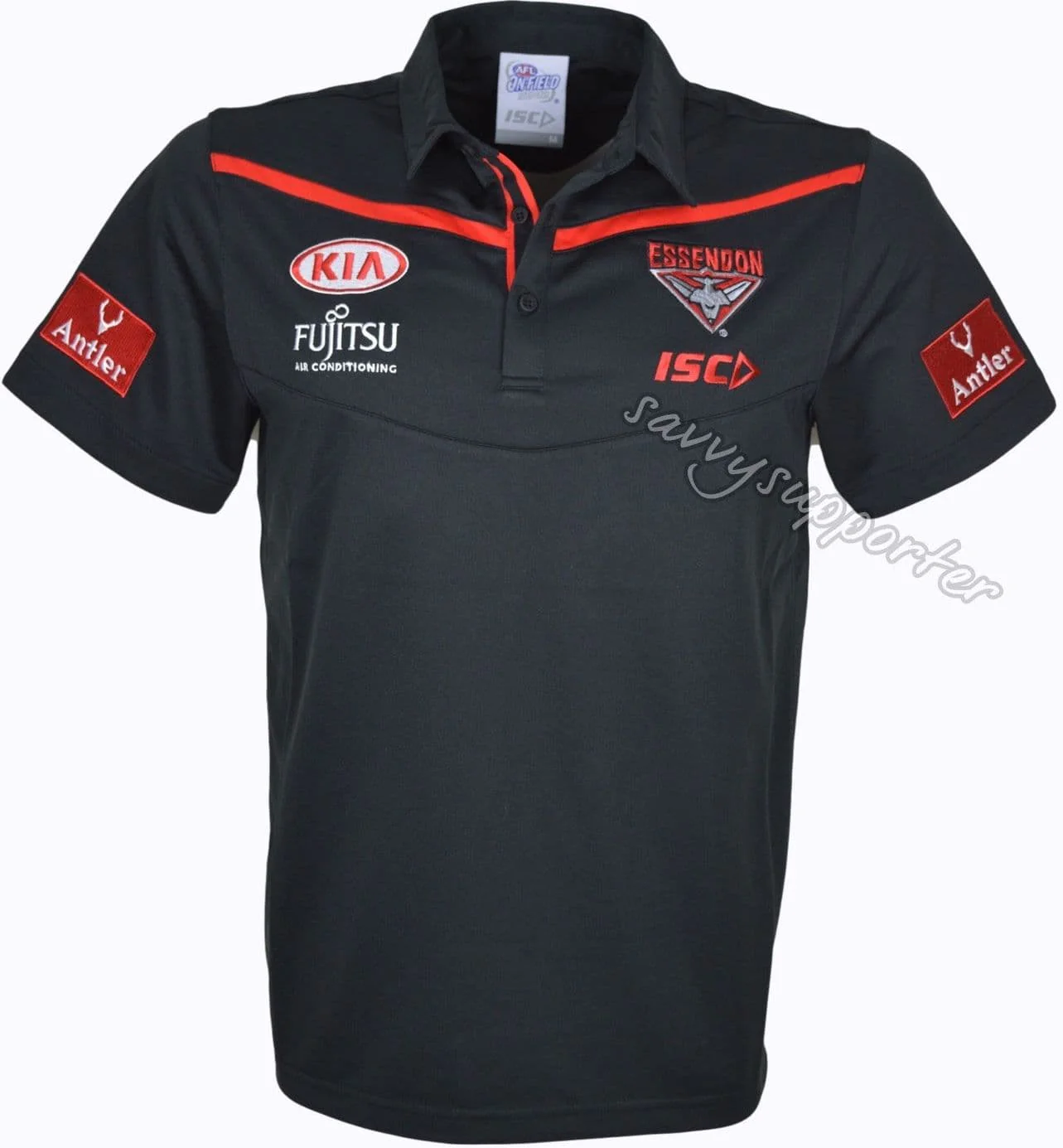 Essendon Bombers AFL Black Media Polo Shirt Mens & Ladies - Image 14