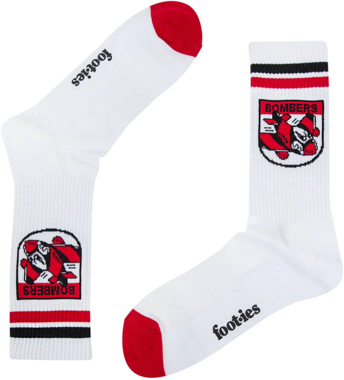 Essendon Bombers 2026 AFL Mens 8-13 Retro Sneaker Sock 2 Pack - Image 3