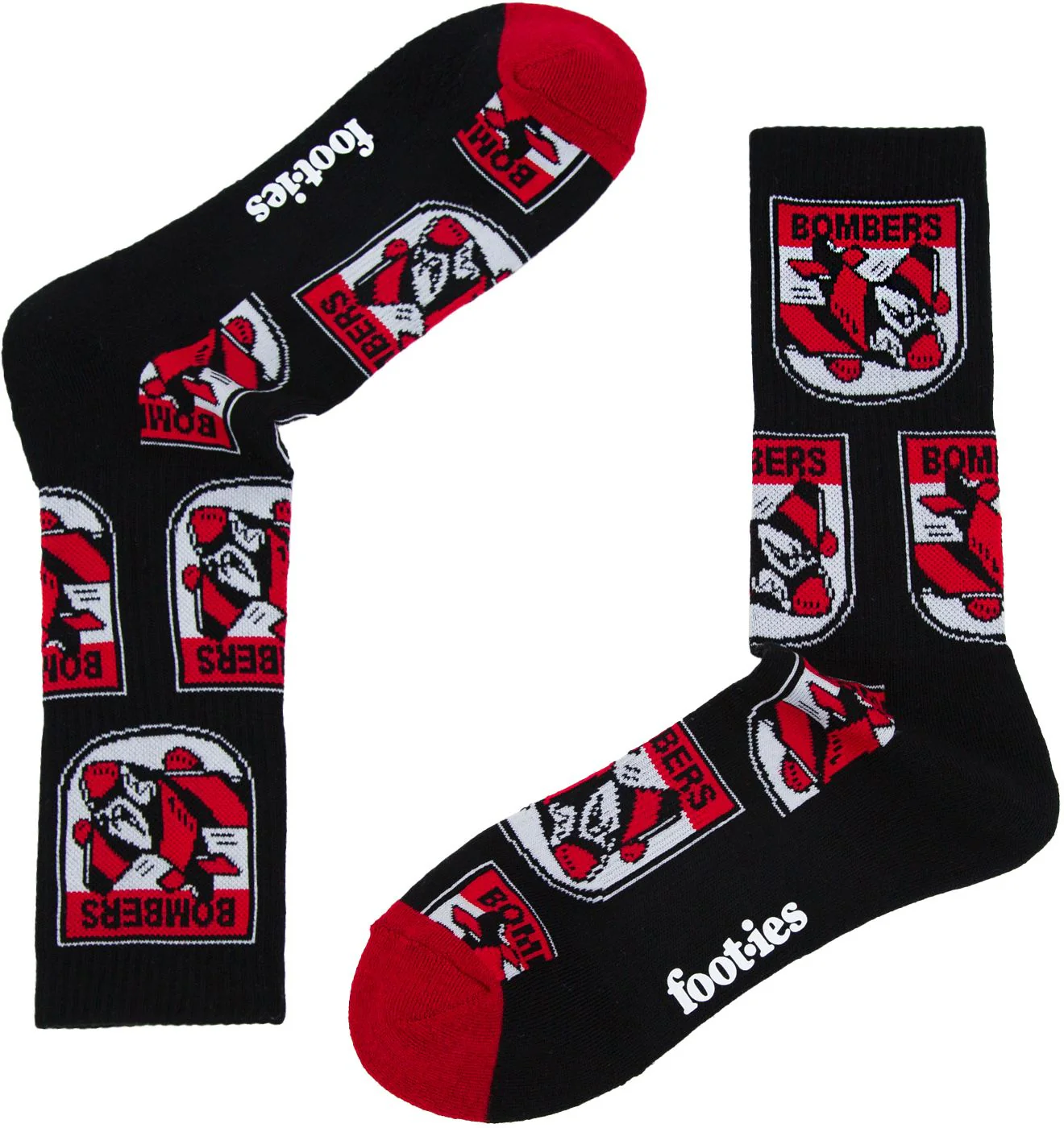 Essendon Bombers 2026 AFL Mens 8-13 Retro Sneaker Sock 2 Pack - Image 4