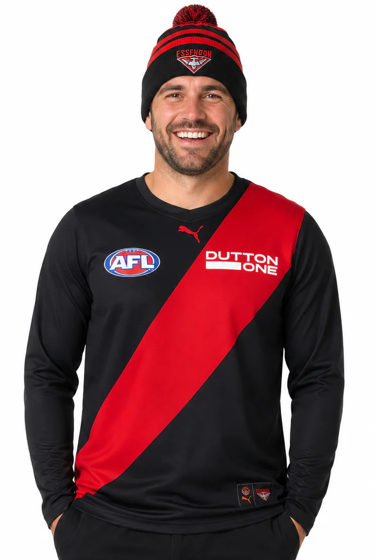 Essendon Bombers 2026 AFL Mens Long Sleeve Home Guernsey - Image 2