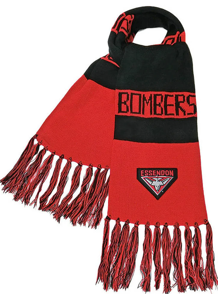 Essendon Bombers 2026 AFL Mens Traditional Bar Scarf