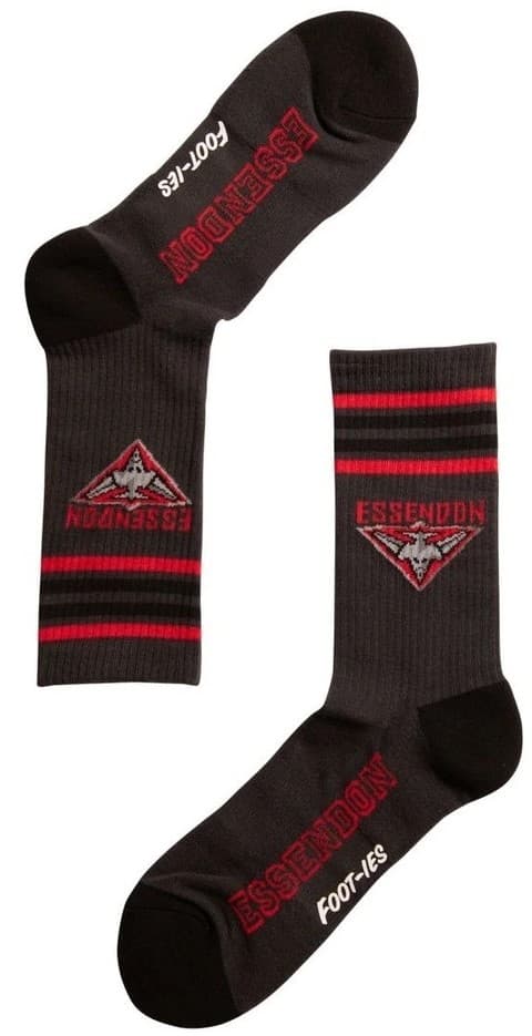 Essendon Bombers AFL Adults Sport Crew Socks Red 2 Pack - Image 2
