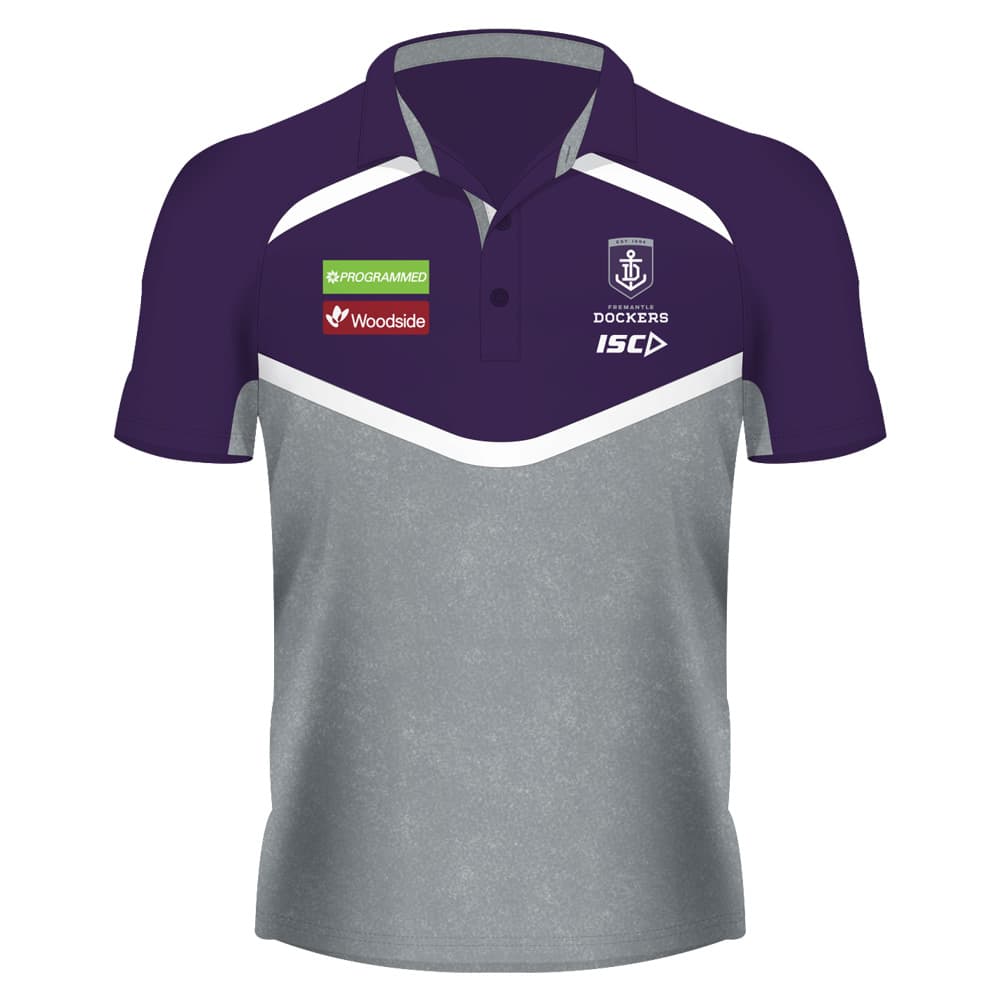 Fremantle Dockers AFL ISC Light Marle Polo Shirt - Image 8