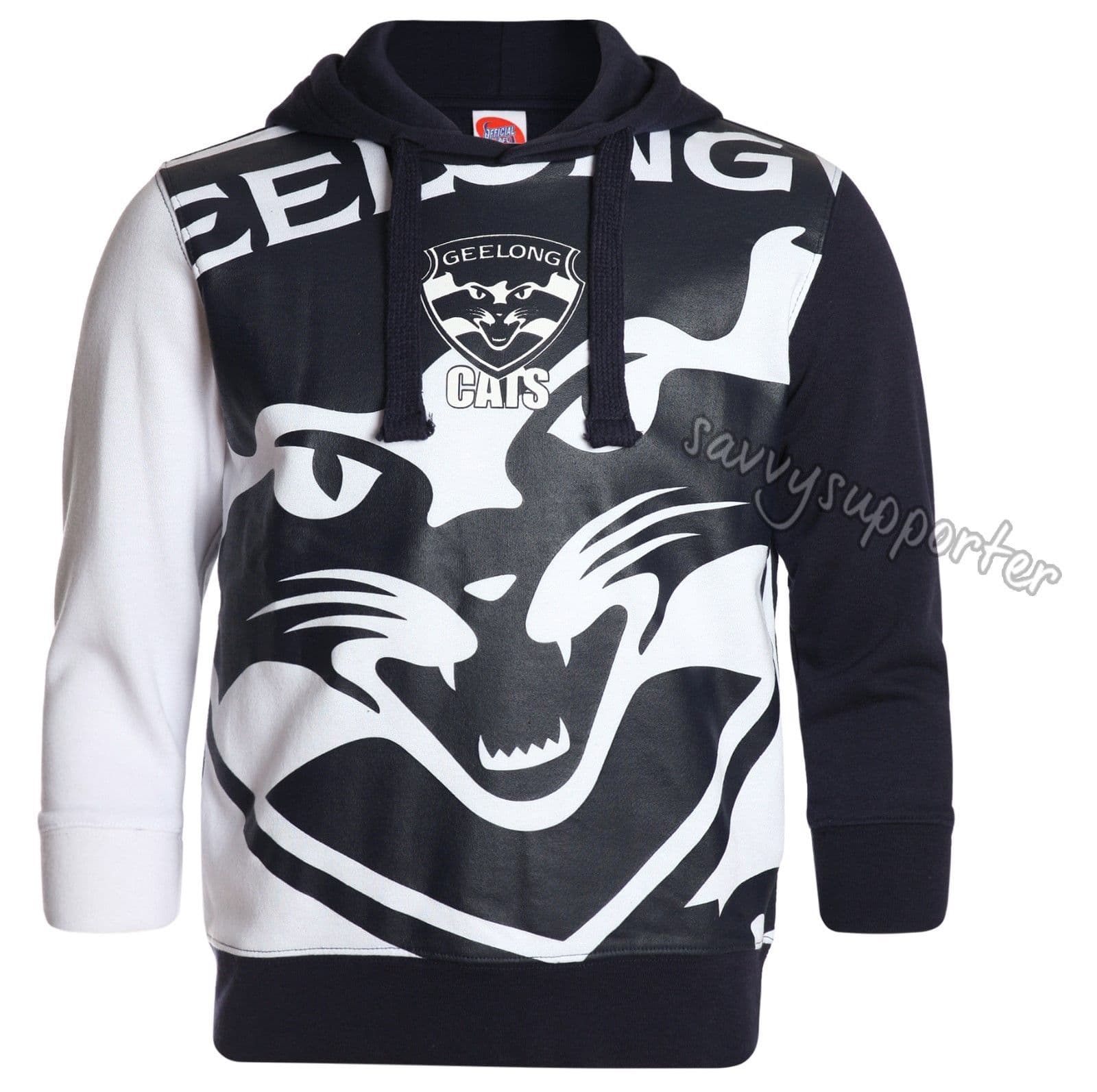 Geelong Cats AFL Mens Pullover Hood Hoody - Image 6