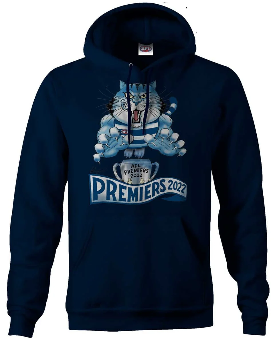 Geelong Cats AFL Premiers Mens Mark Knight Hoody
