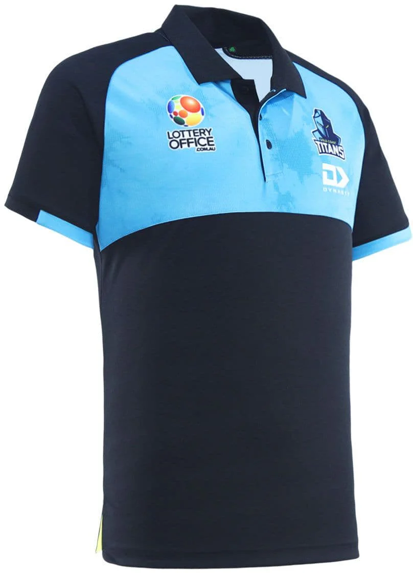 Gold Coast Titans 2025 NRL Mens Black Media Polo Shirt - Image 4