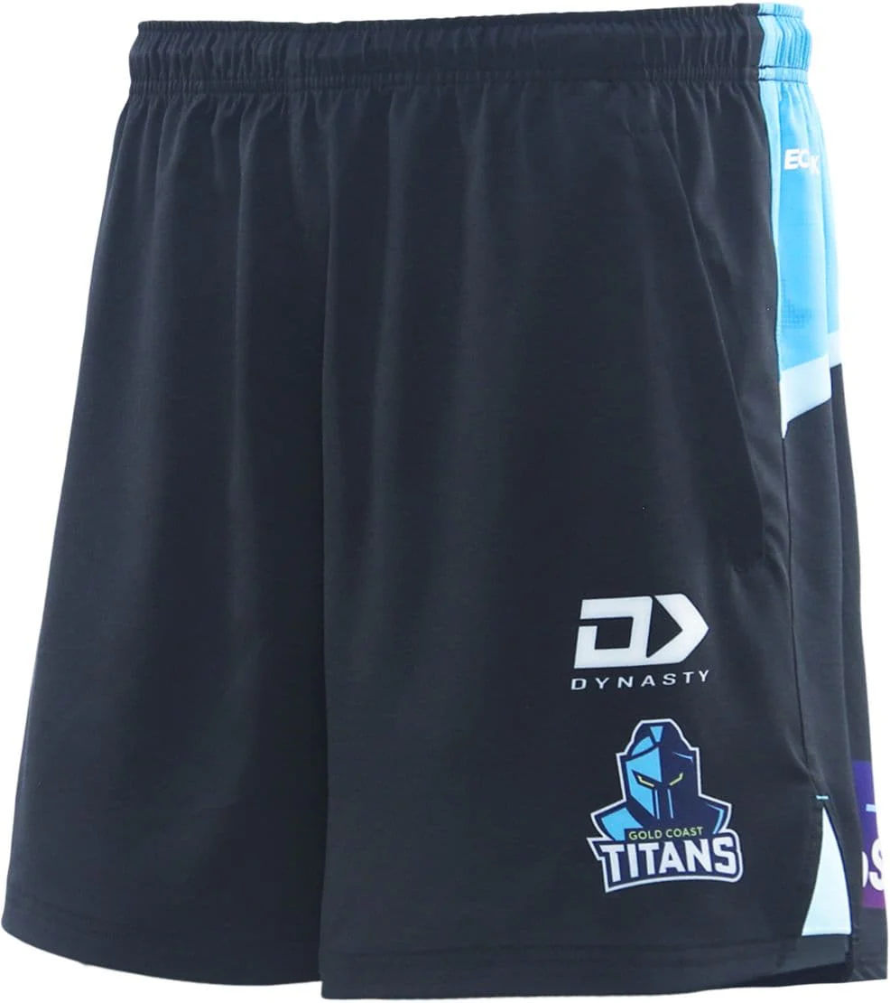 Gold Coast Titans 2025 NRL Mens Black Training Shorts