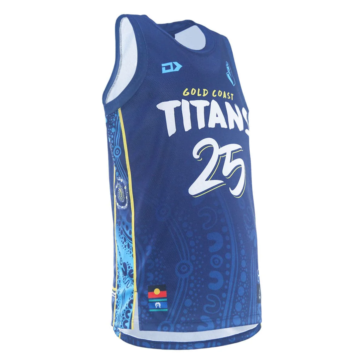 Gold Coast Titans 2025 NRL Mens Indigenous Basketball Singlet - Image 2