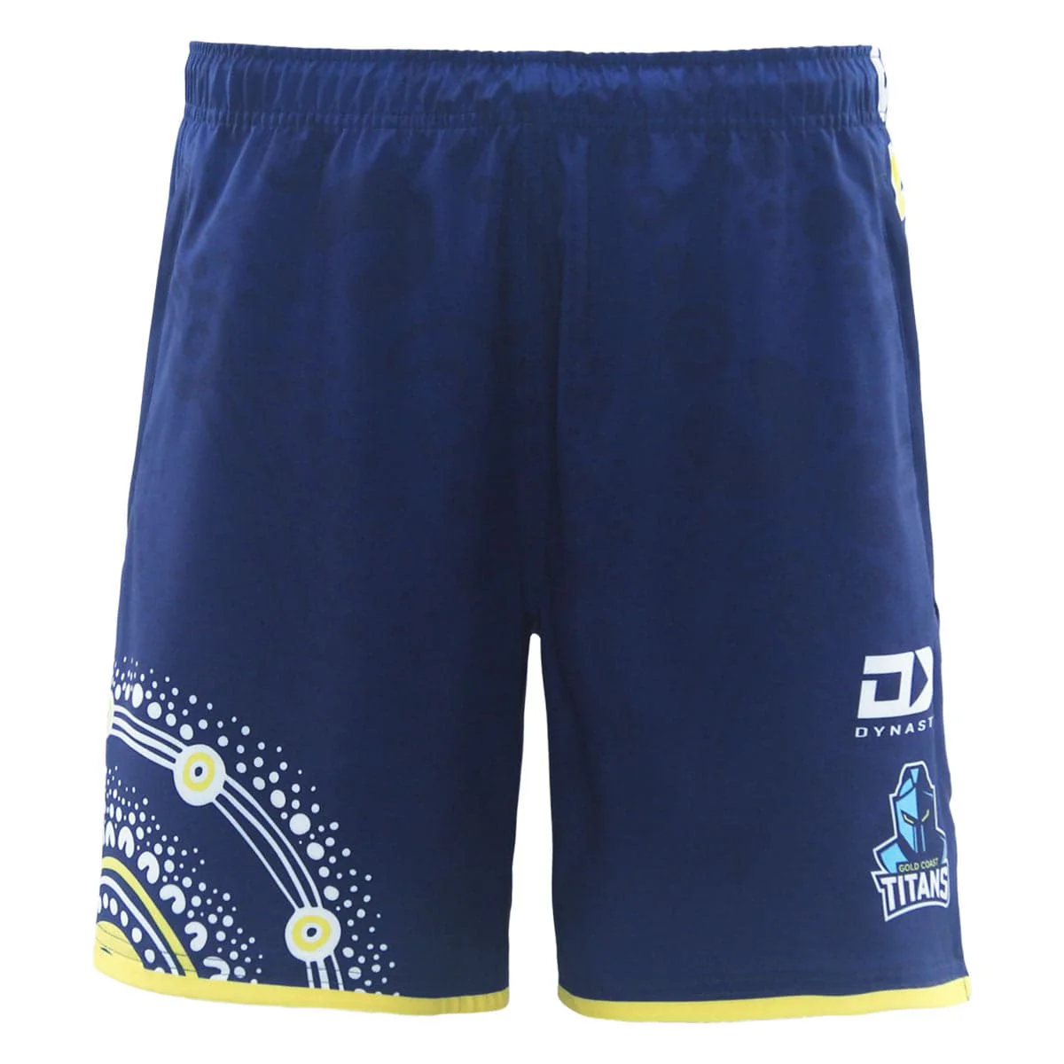Gold Coast Titans 2025 NRL Mens Indigenous Gym Shorts - Image 3