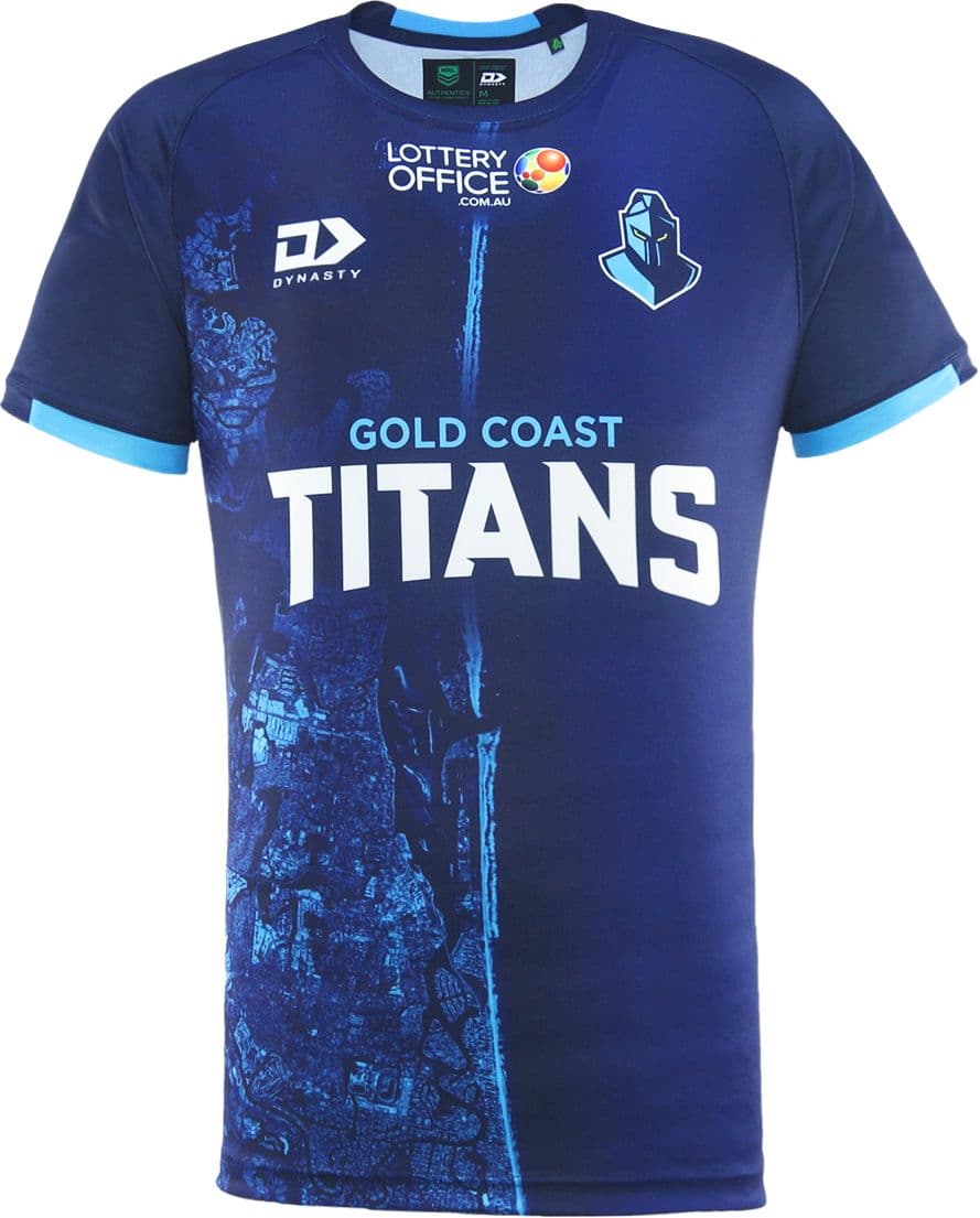 Gold Coast Titans 2025 NRL Mens Warm Up Shirt - Image 2