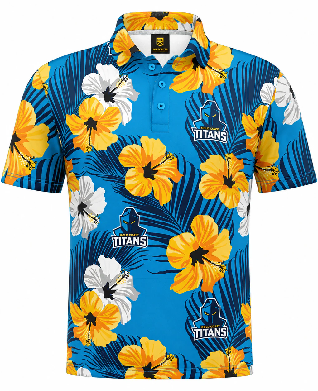 Gold Coast Titans NRL Mens Aloha Golf Polo Shirt - Image 2