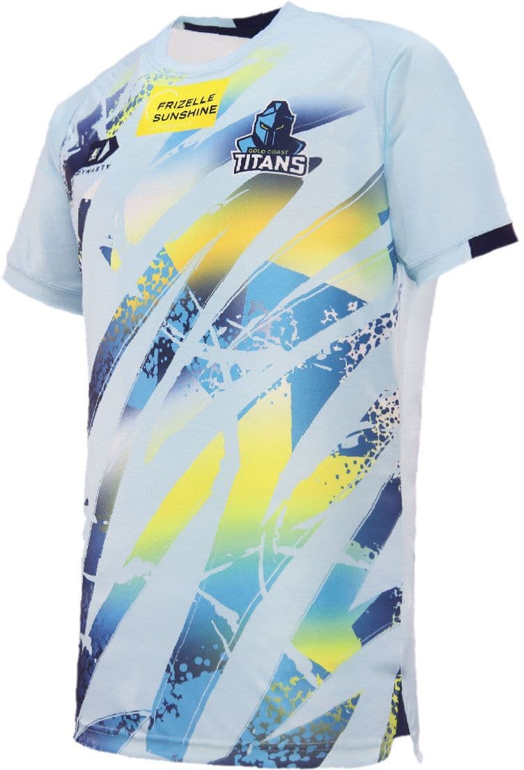 Gold Coast Titans NRL Mens Light Blue Training Shirt - Image 3