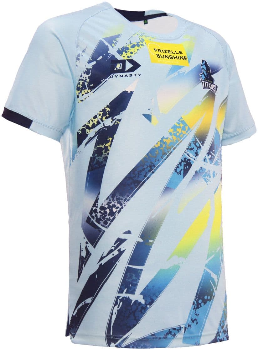 Gold Coast Titans NRL Mens Light Blue Training Shirt - Image 4