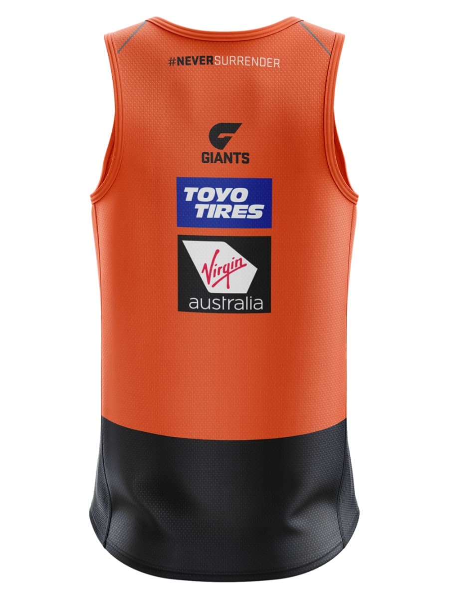 GWS Giants 2020 AFL Mens Orange Muscle Tee - Image 2