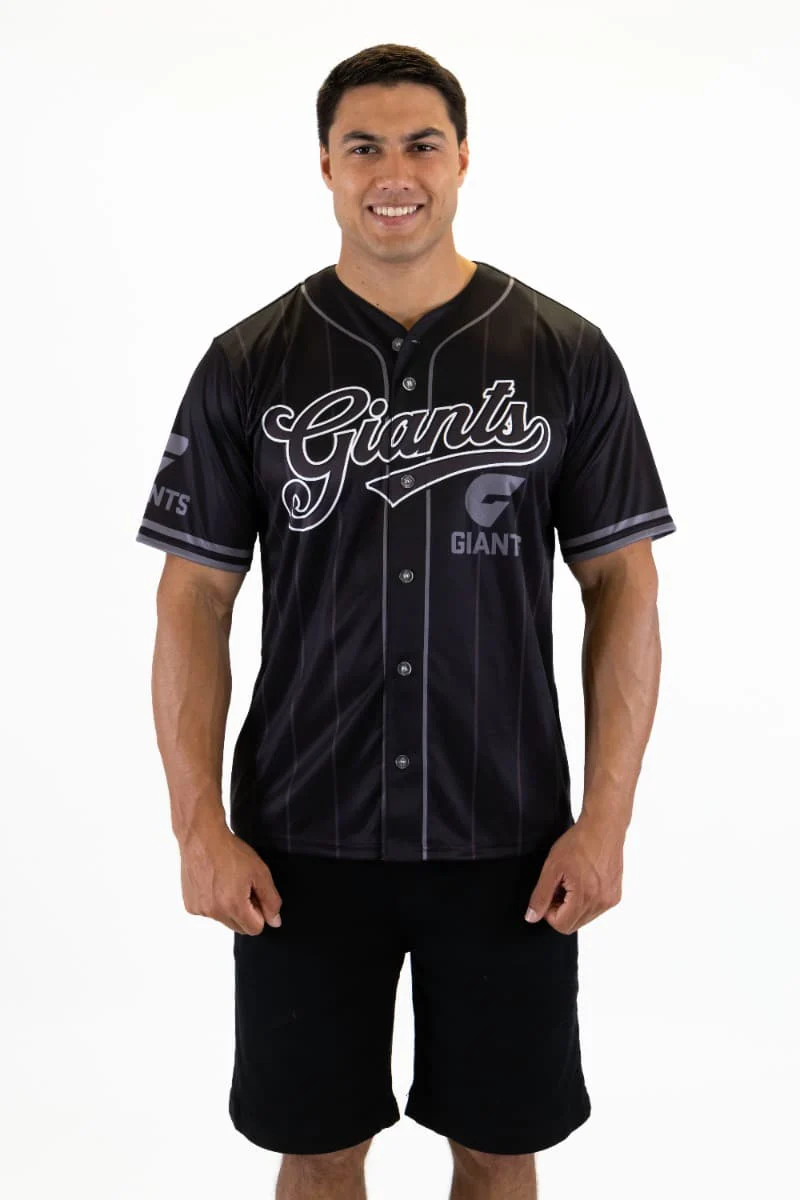 GWS Giants AFL Mens Blackout Baseball Shirt