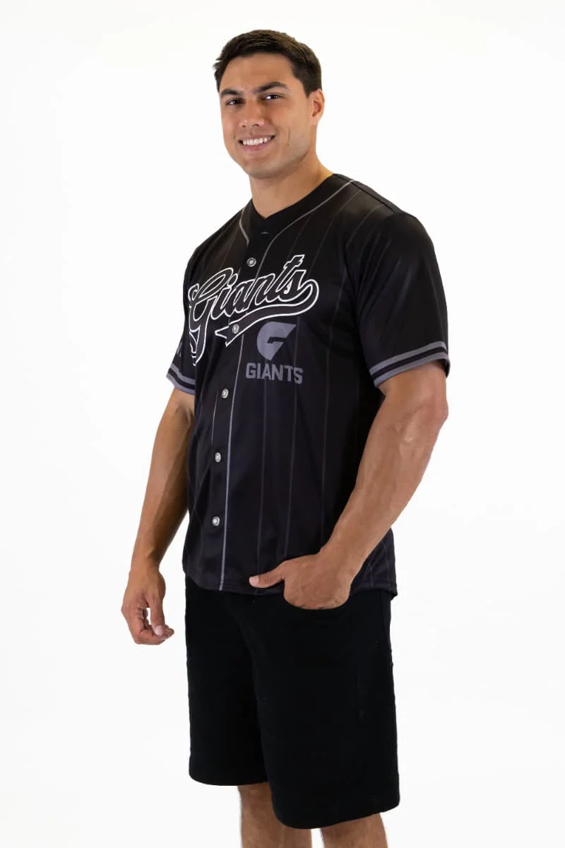 GWS Giants AFL Mens Blackout Baseball Shirt - Image 2