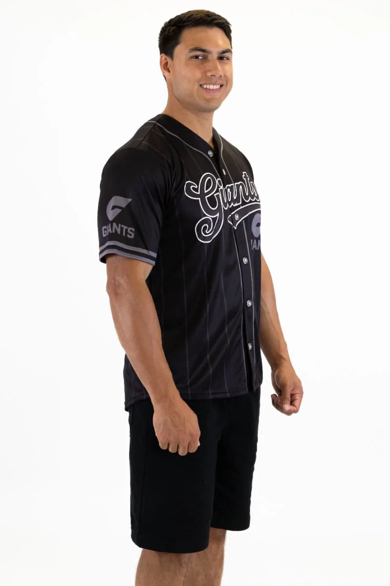 GWS Giants AFL Mens Blackout Baseball Shirt - Image 4