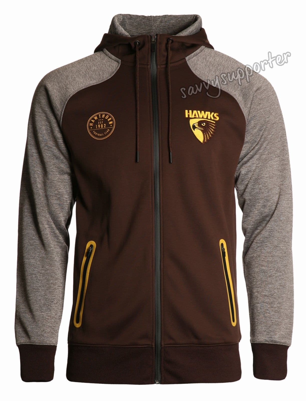 Hawthorn Hawks AFL Mens Premium Fleece Hoody Hood - Image 5