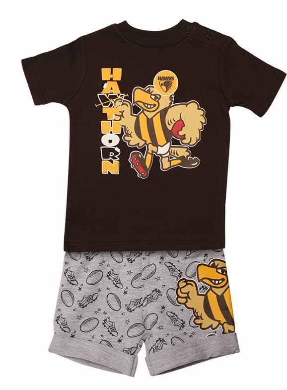 Hawthorn Hawks 2018 AFL Babies 2 piece Tee & Short Pack - Image 4