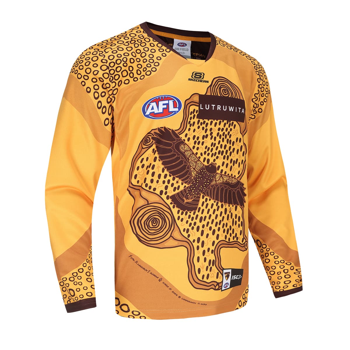 Hawthorn Hawks 2024 AFL Mens Long Sleeve Indigenous Guernsey - Image 4