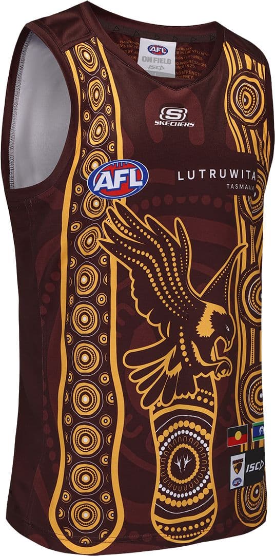 Hawthorn Hawks 2025 AFL Mens Brown Indigenous Guernsey - Image 4