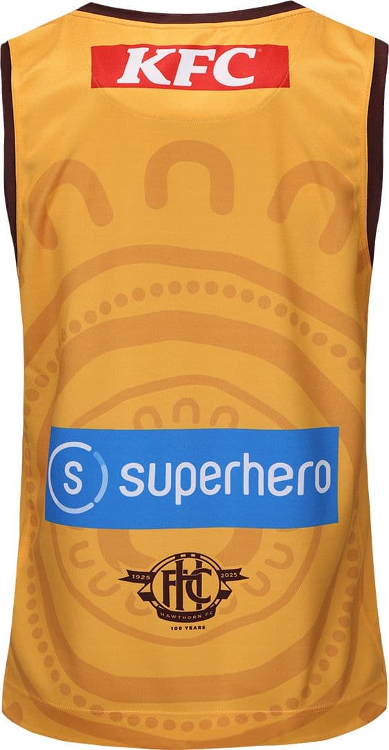 Hawthorn Hawks 2025 AFL Mens Gold Indigenous Guernsey - Image 3