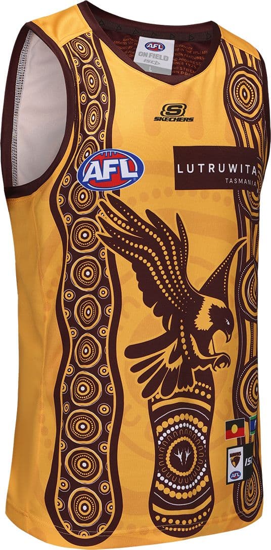 Hawthorn Hawks 2025 AFL Mens Gold Indigenous Guernsey - Image 4