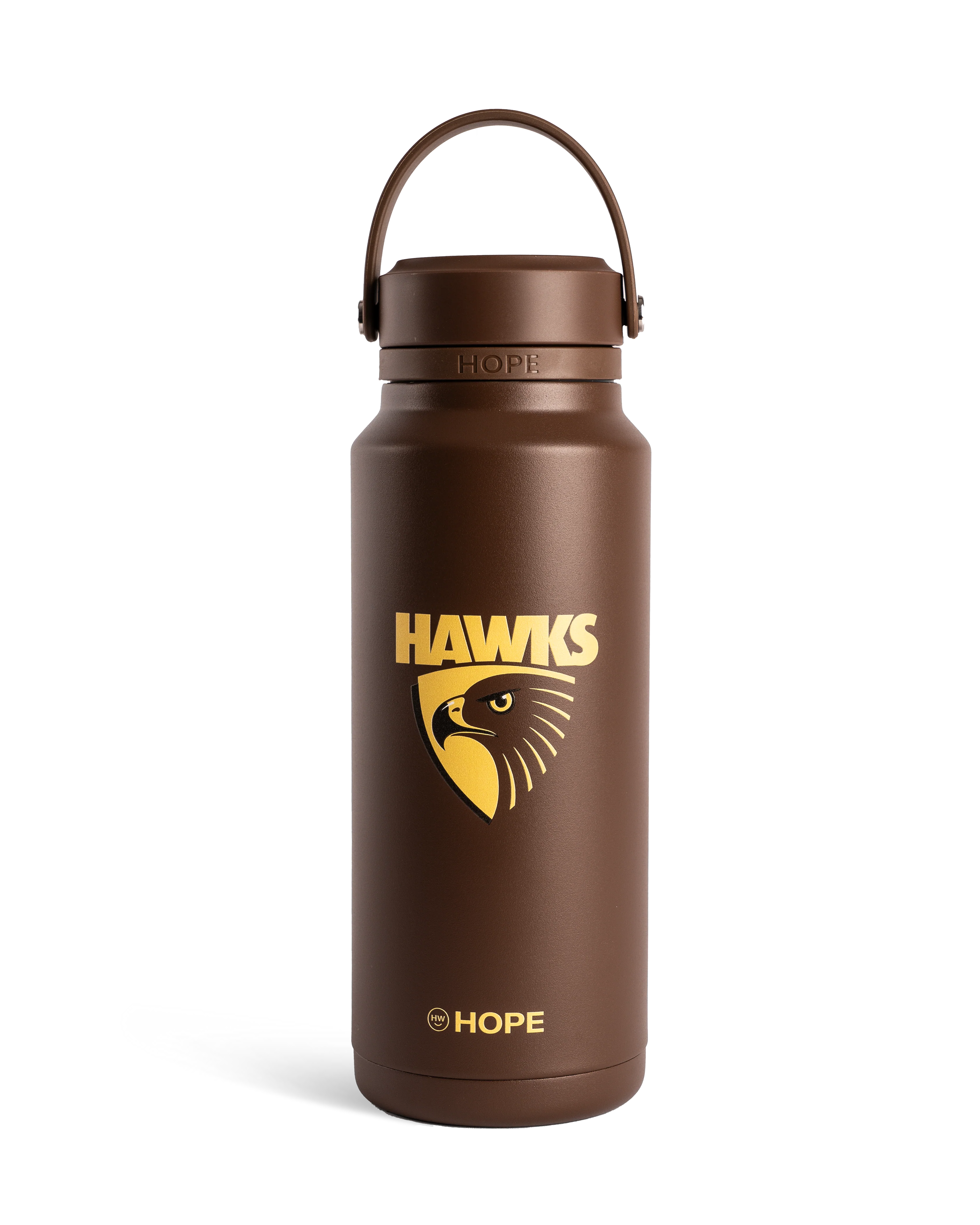 Hawthorn Hawks 2026 AFL Brown Insulated Stainless 1 Litre Stainless Steel Drink Bottle - Image 2