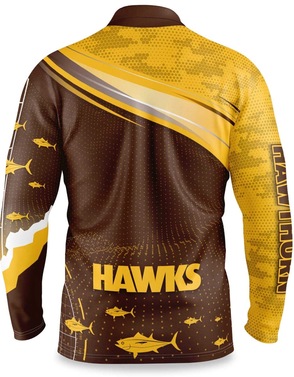 Hawthorn Hawks AFL Mens Fishing 'Fishfinder' Shirt - Image 2