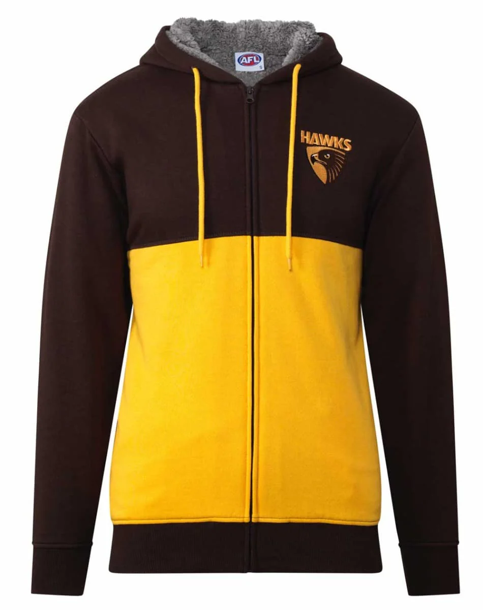 Hawthorn Hawks AFL Mens Fur Zip Hood - Image 2