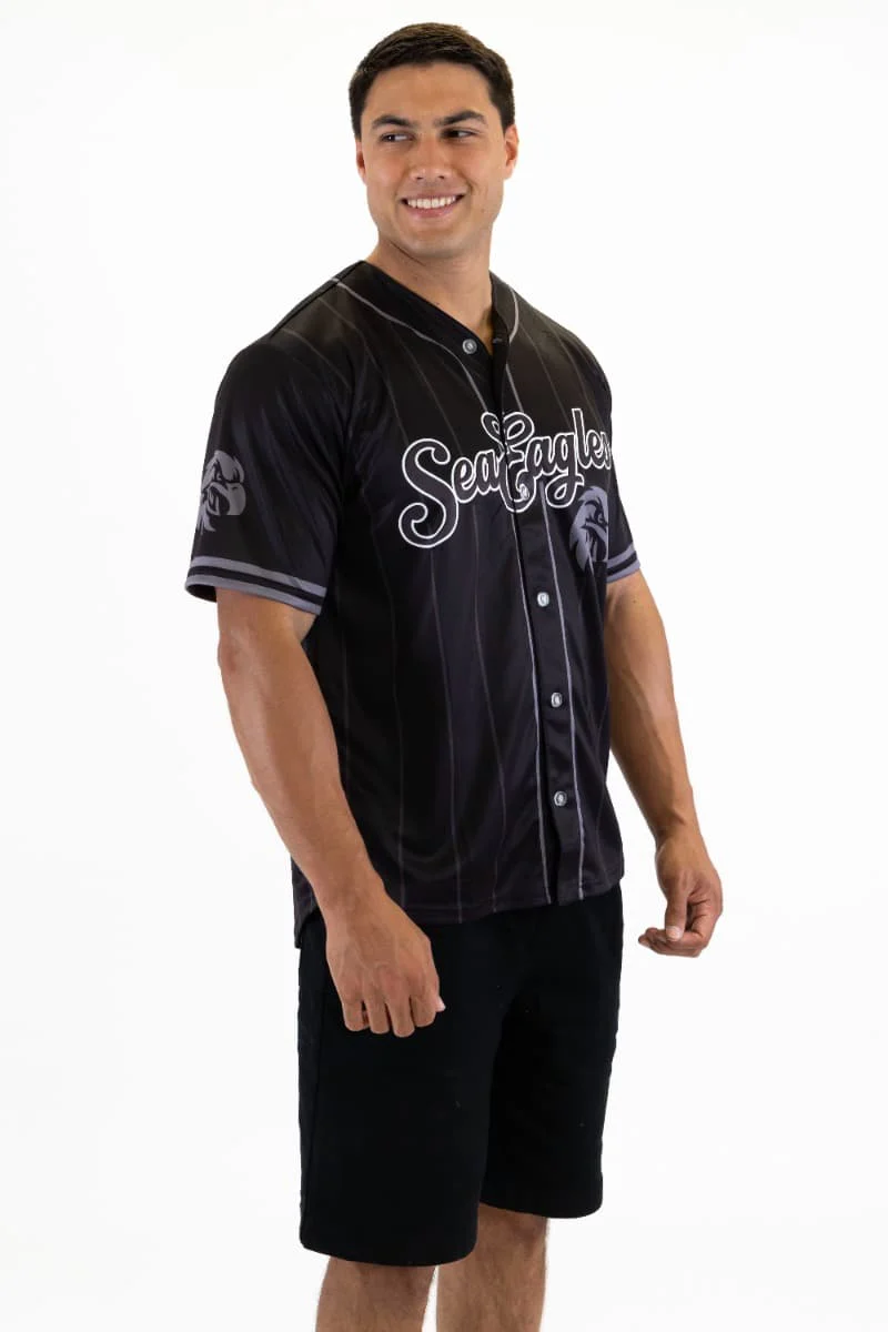 Manly Sea Eagles NRL Mens Blackout Baseball Shirt - Image 4