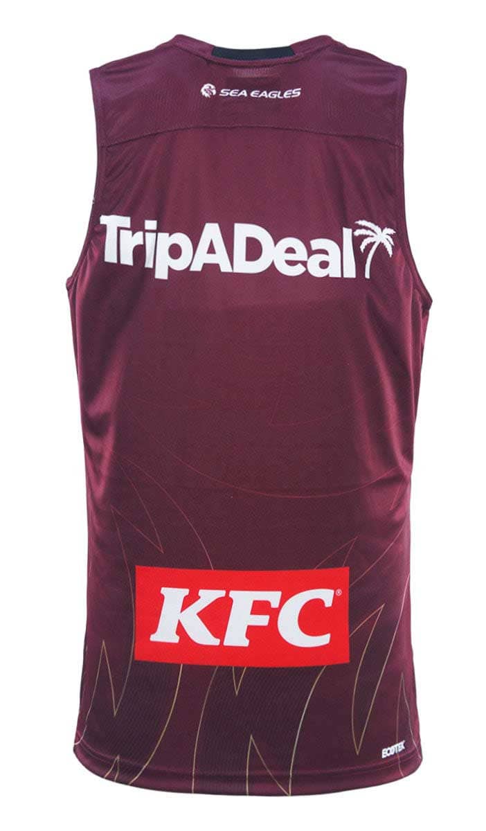 Manly Sea Eagles 2025 NRL Mens Maroon Training Singlet - Image 2