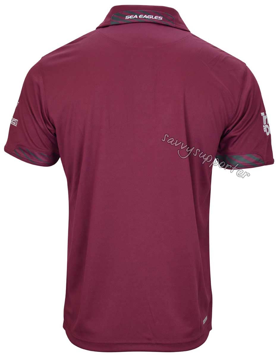 Manly Sea Eagles NRL Mens Maroon Media Polo Shirt - Image 4