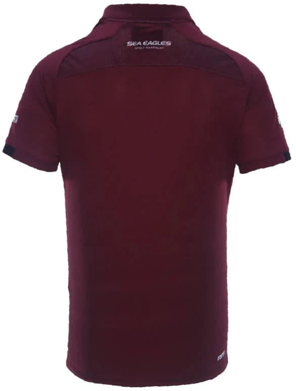 Manly Sea Eagles NRL Mens Maroon Media Polo Shirt - Image 2