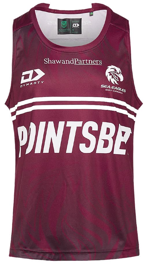 Manly Sea Eagles NRL Mens Maroon Training Singlet