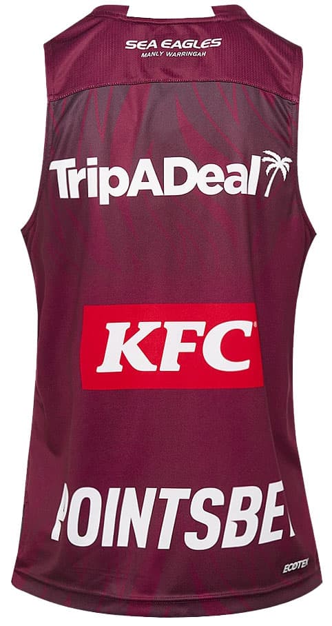 Manly Sea Eagles NRL Mens Maroon Training Singlet - Image 2