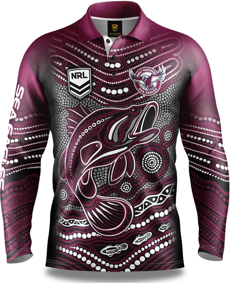 Manly Sea Eagles NRL Indigenous Fishing Shirt