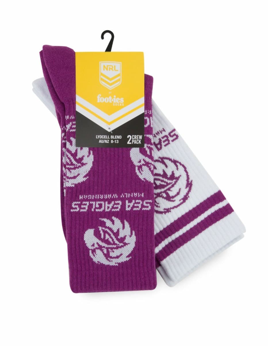 Manly Sea Eagles NRL Logos Sneaker Socks 2 Pack - Image 3